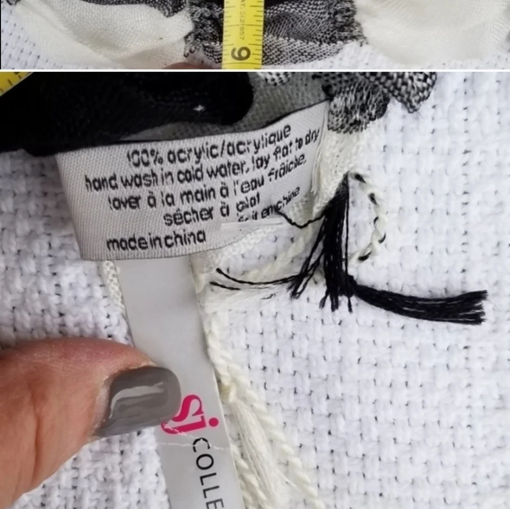 Black and White Ruched infinity‎ Scarf NEW